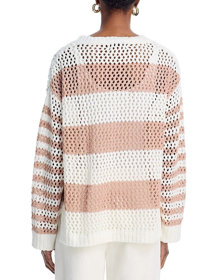 Vintage Havana Stripe Knit Netted Sweater MSRP $88