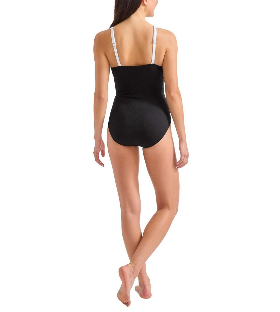 Tommy Bahama Colorblocked Tie-Front One-Piece Swimsuit MSRP $148