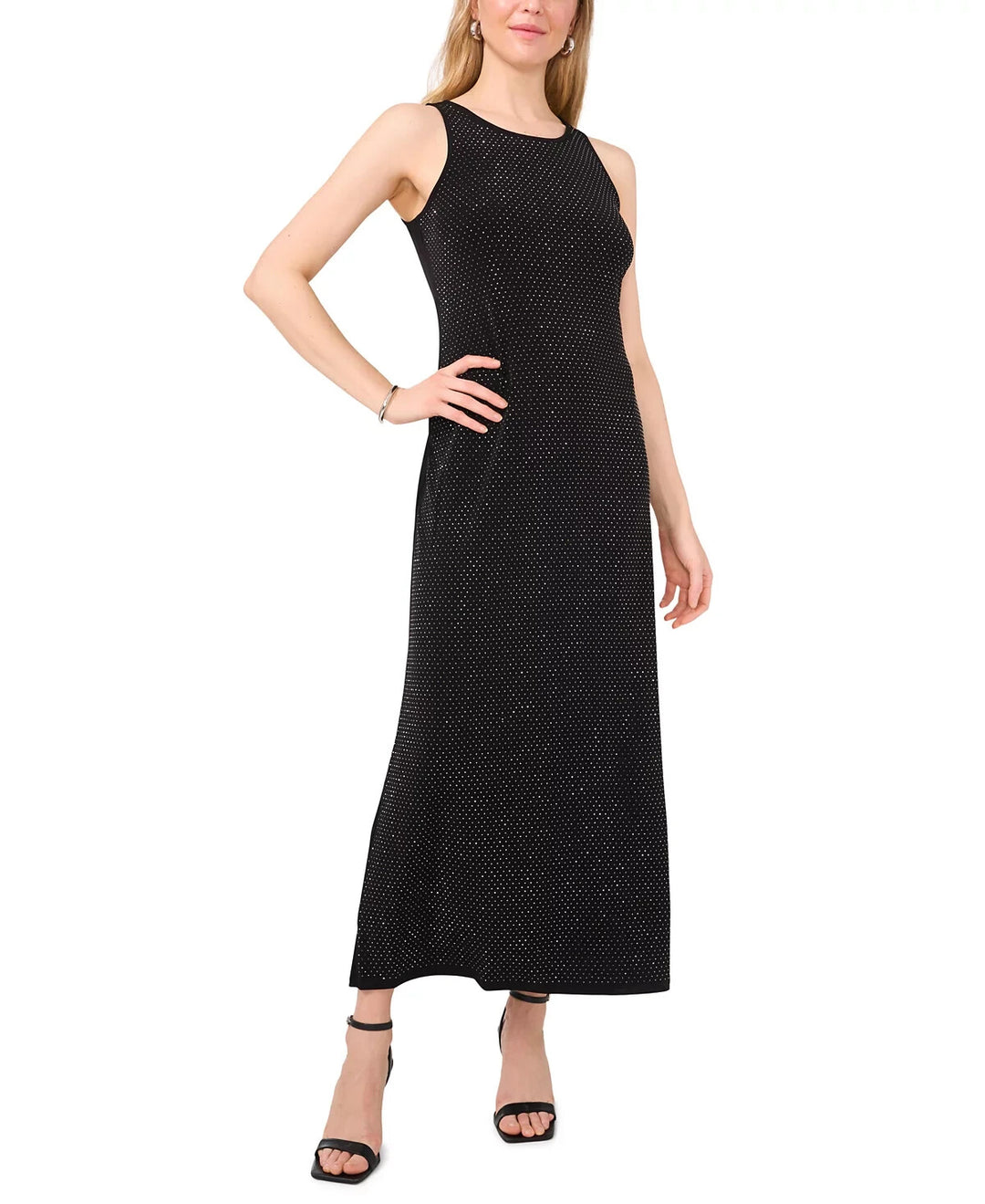 Vince Camuto Shine Crewneck Back Keyhole Sleeveless Dress MSRP $89