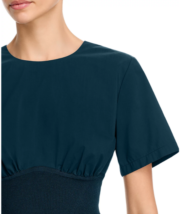 SIMKHAI Adair Short Sleeve Crewneck Crop Top MSRP $295