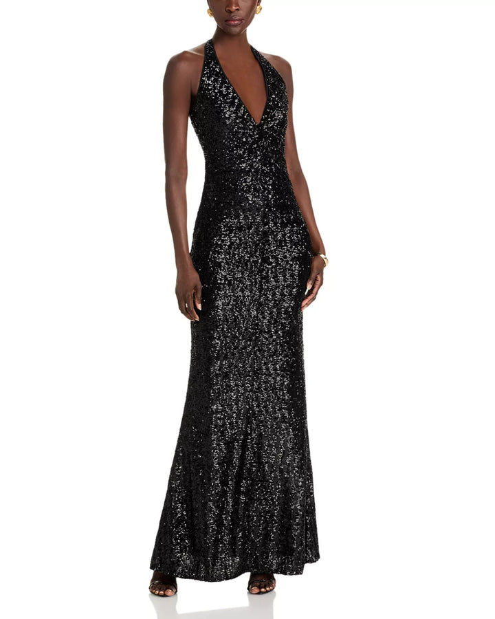 Chiara Boni La Petite Robe Ryushi Sequined Halter Gown MSRP $ 1295