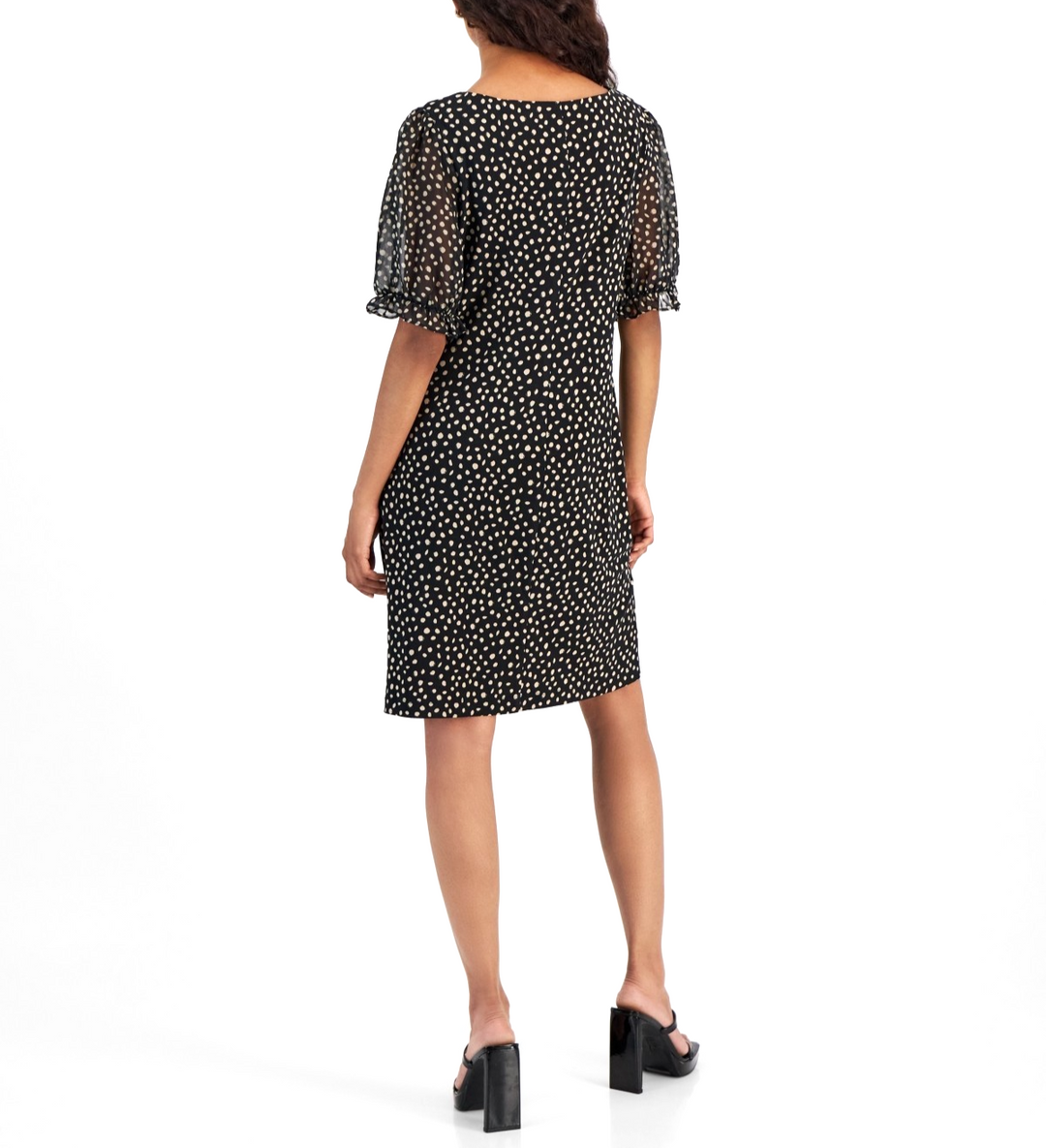 Connected Petite Short-Sleeve Round-Neck Sheath Dress MSRP $69