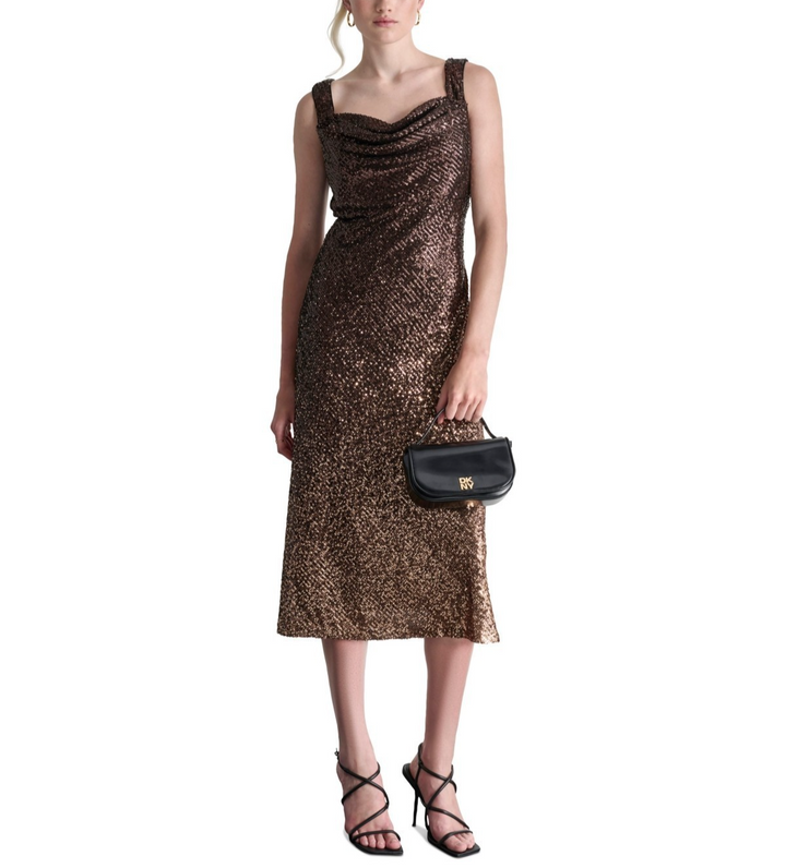 DKNY Womens Sequined Cocktail and Party Dress MSRP $179
