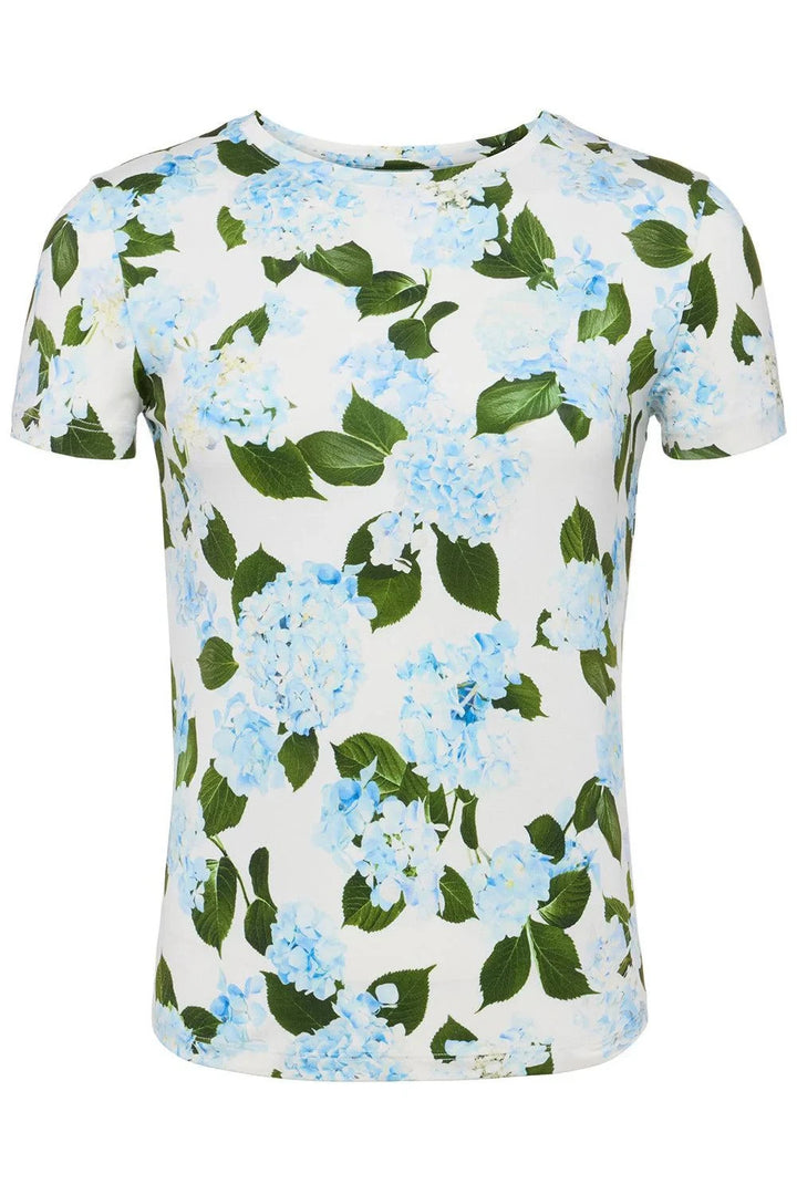 L'Agence Ressi Short-Sleeve Hydrangea Tee MSRP $115