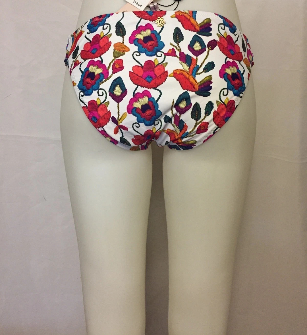 Nanette Lepore Antigua Siren Embroidery Print Bikini Bottom MSRP $72