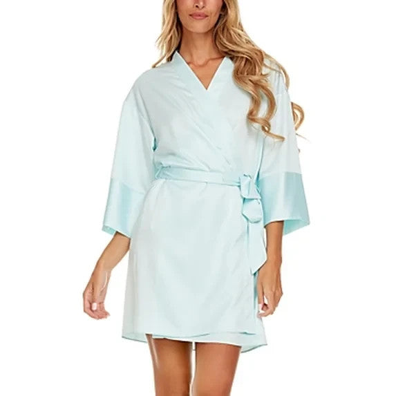 Flora Nikrooz Sasha Charmeuse Kimono Wrap Robe MSRP $68
