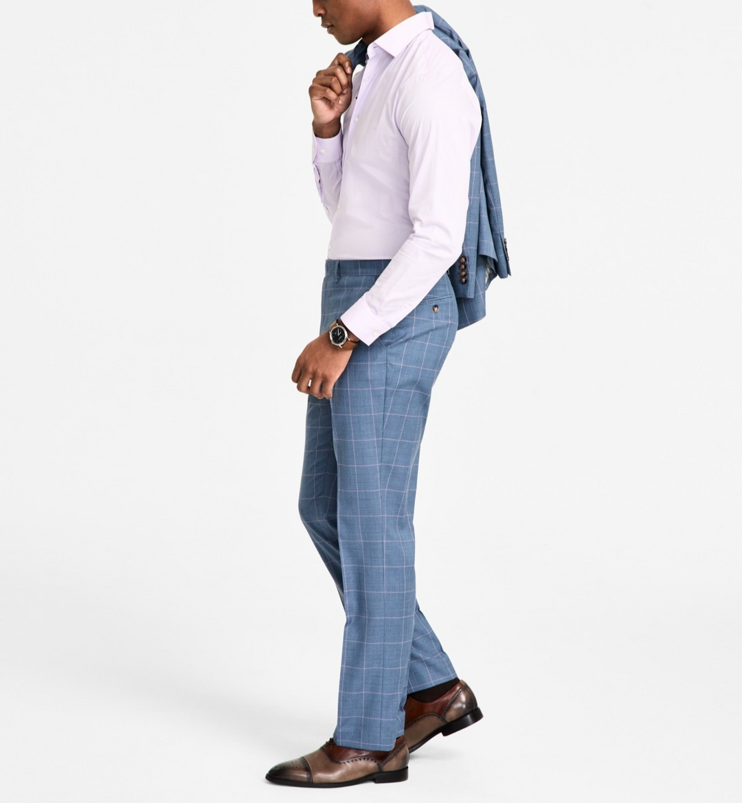Tayion Collection Men's Classic-Fit Plaid Suit Pants MSRP $135