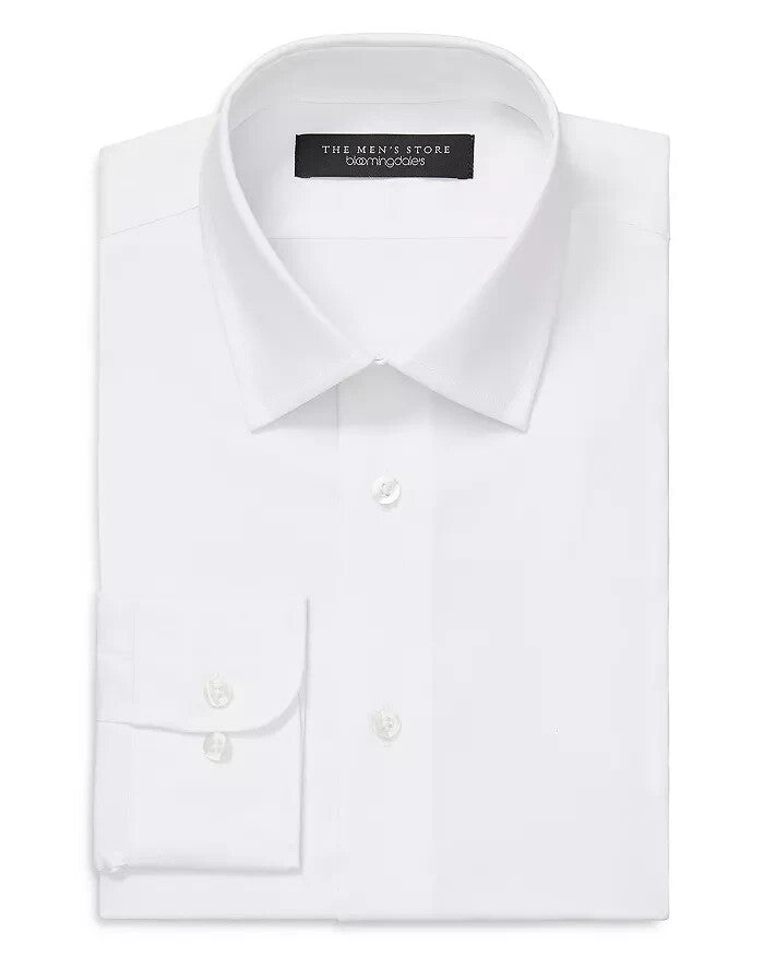 The Men's Store Solid Stretch Slim Fit Dress Shirt MSRP $89