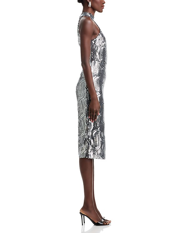 Elie Tahari Bella Sequin Midi Dress MSRP $475