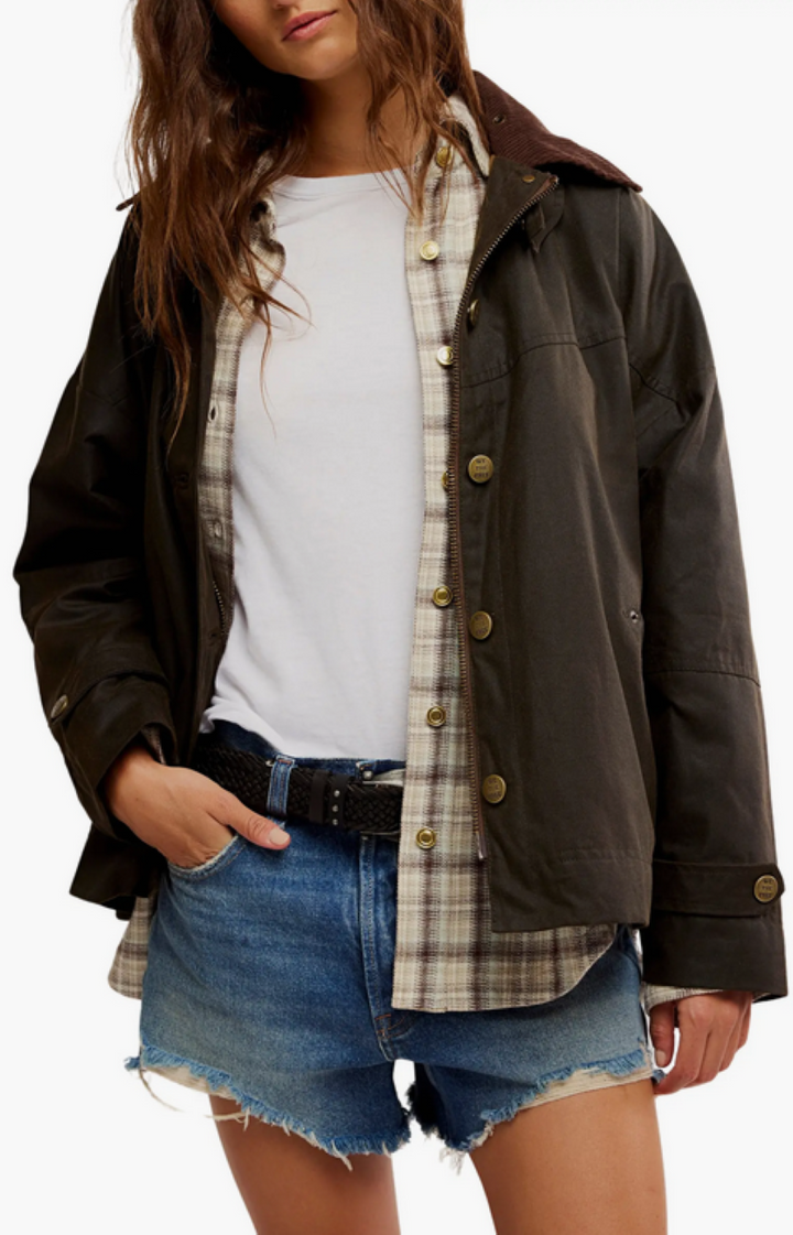 Free People Cori Waxed Jacket MSRP $298 Size XS # 18A 250 New
