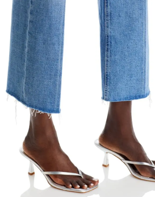 Paige Anessa Raw Hem High Rise Ankle Wide Leg Jeans MSRP $229