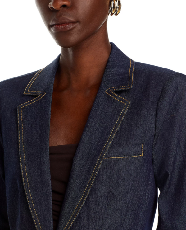 Cinq à Sept Khloe Short Sleeve Denim Blazer MSRP $385