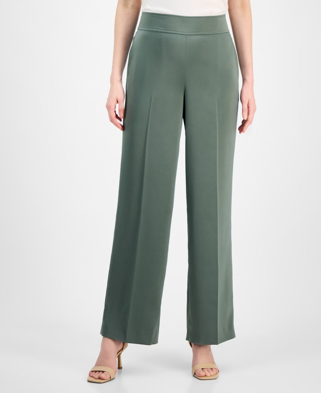 Anne Klein Pull-On High-Rise Wide-Leg Pants MSRP $99