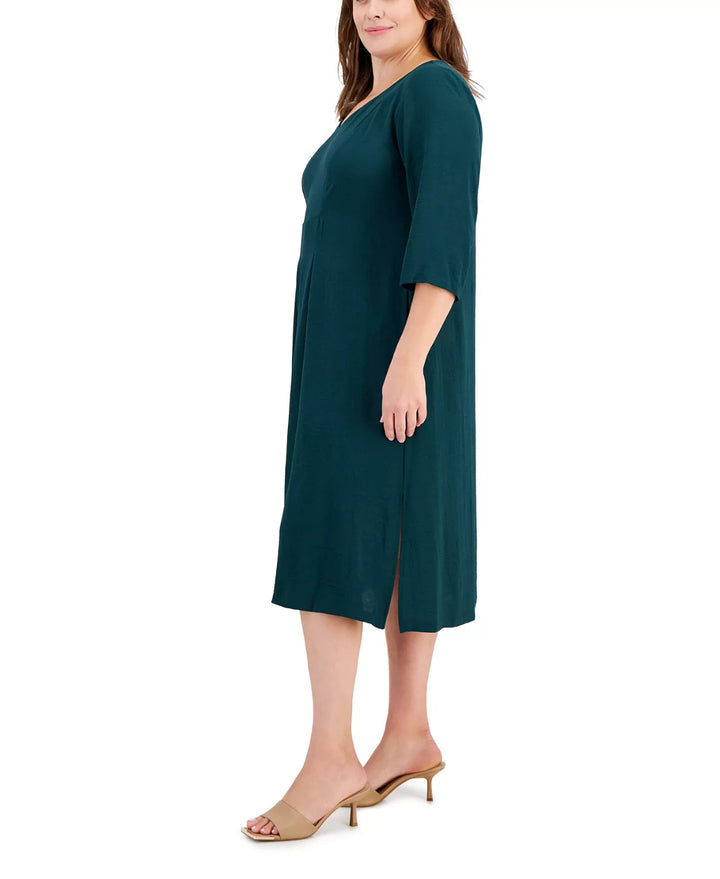 Connected Plus Size V-Neck 3/4-Sleeve Sheath Dress MSRP $89
