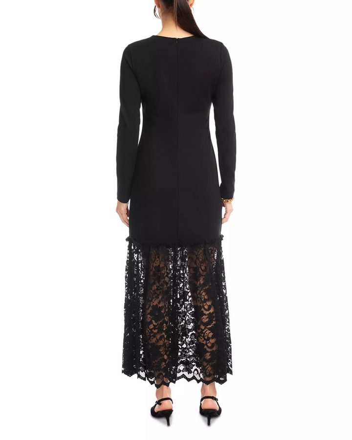 Karen Kane Long Sleeve Lace Hem Dress MSRP $218