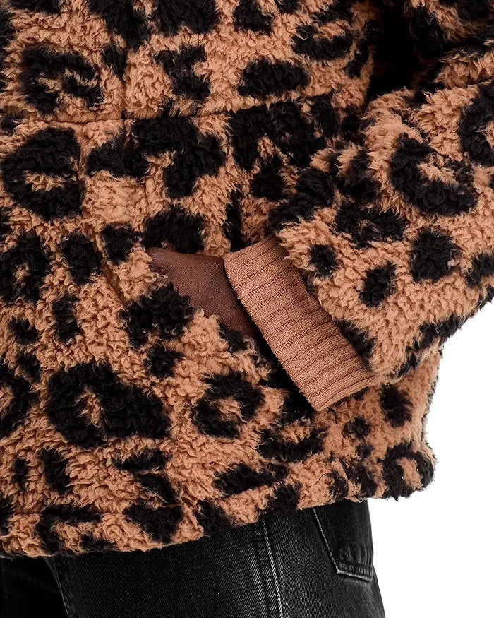 Vintage Havana Leopard Print Sherpa Jacket MSRP $98