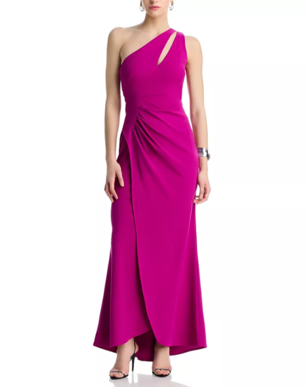 AQUA Cutout One Shoulder Gown MSRP $258