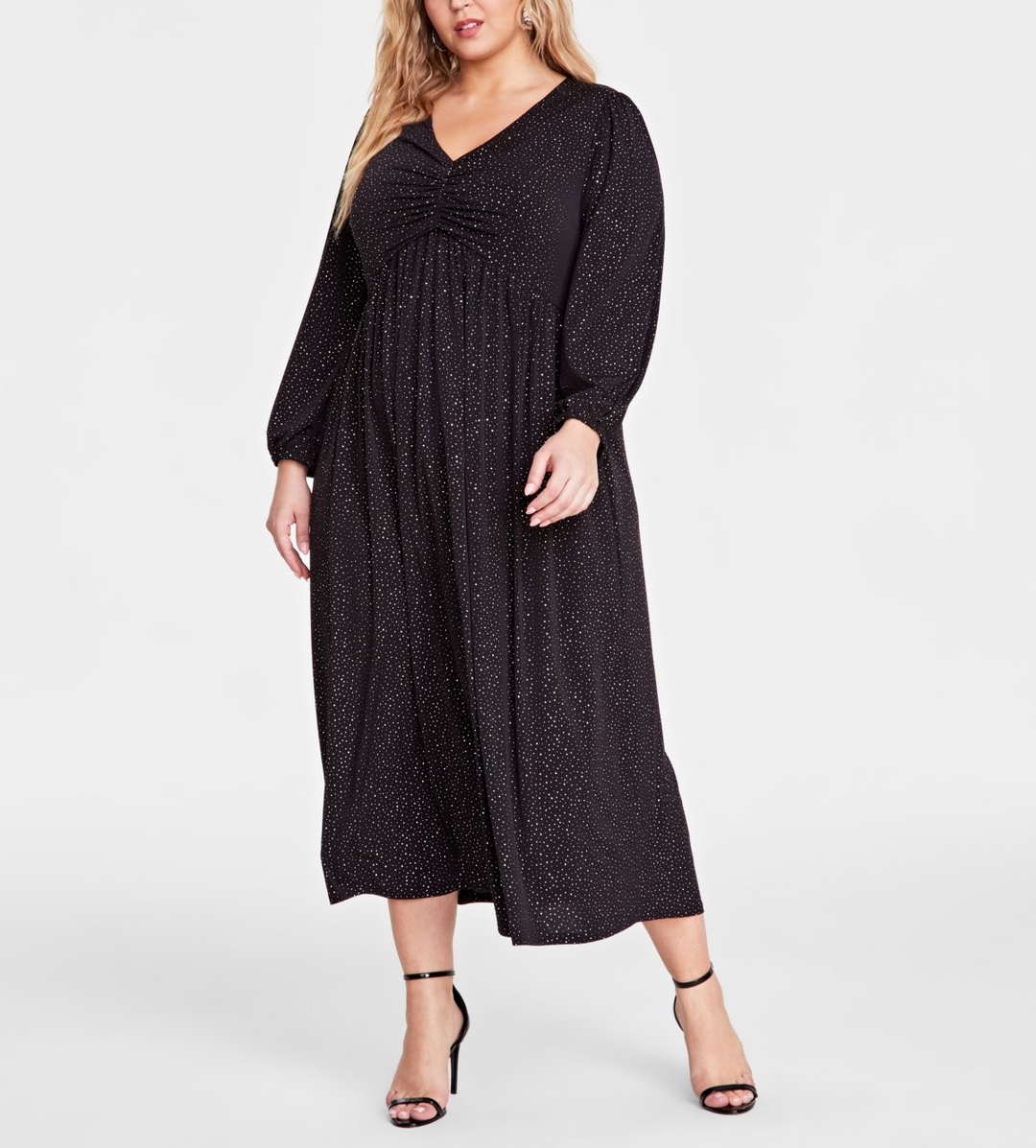 Signature by Robbie Bee Plus Size Embellished Ruched Maxi Dress MSRP $89