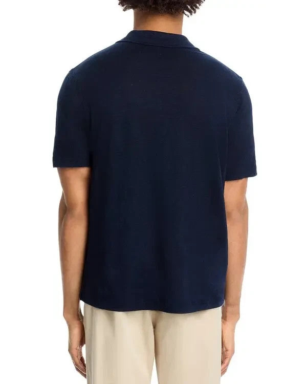 The Men's Store Johnny Collar Linen Polo MSRP $98