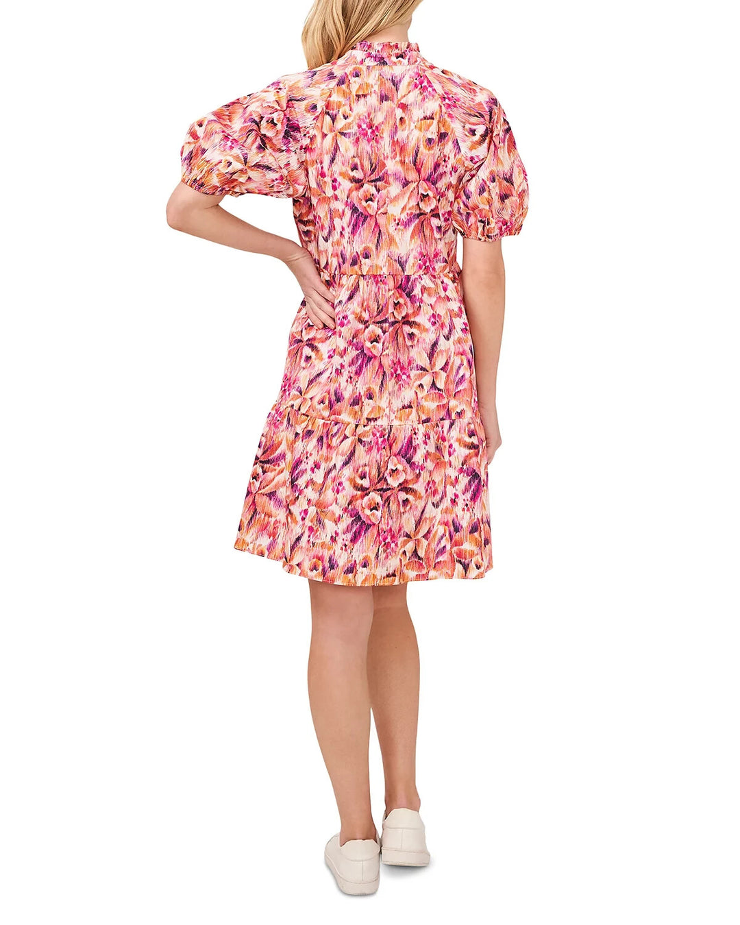 CeCe Split Neck Babydoll Dress MSRP $89