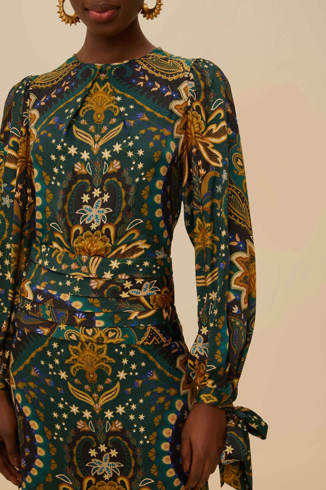 Farm Rio Jaipur Lenzing Ecovero Viscose Maxi Dress MSRP $270
