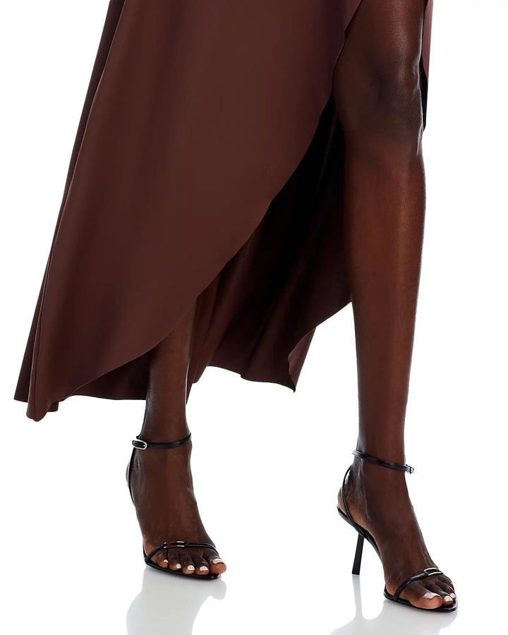 NIA Eucalyptus Ruched High Low Slim Fit Stretch Skirt MSRP $58