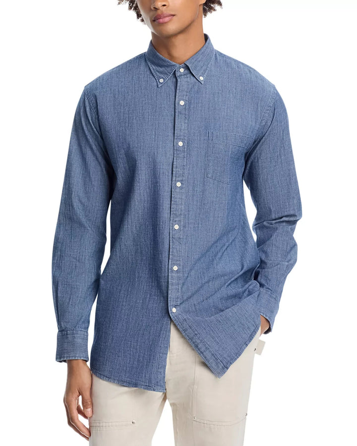 Peter Millar Tamworth Chambray Cotton Stretch Sport Shirt MSRP $165
