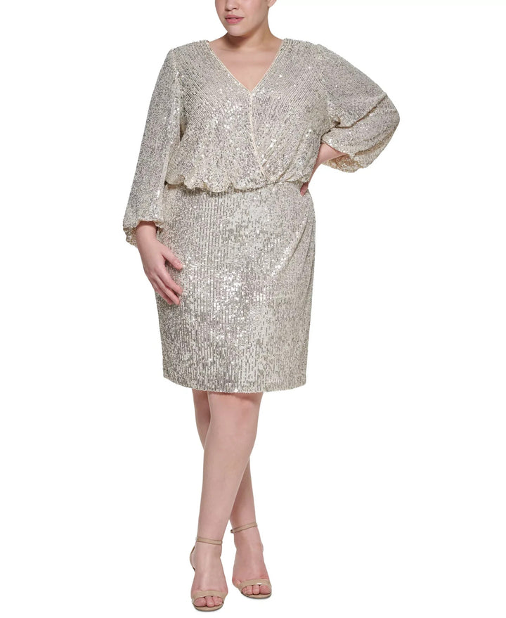 Eliza J Plus Size Sequin Sheath Dress MSRP $188