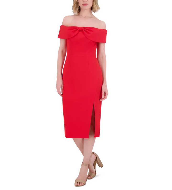Eliza J Women's Off-The-Shoulder Sheath Dress MSRP $188