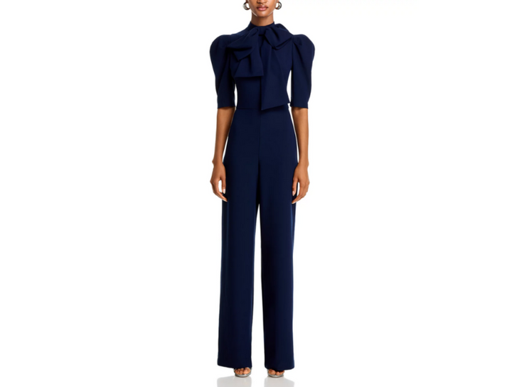 Black Halo Ara Bow Straight Leg Jumpsuit MSRP $525