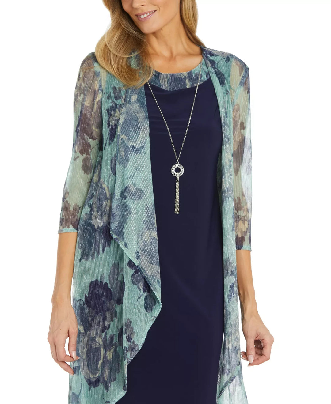 R & M Richards Women's 2-Pc. Printed Jacket & Dress Set MSRP $99