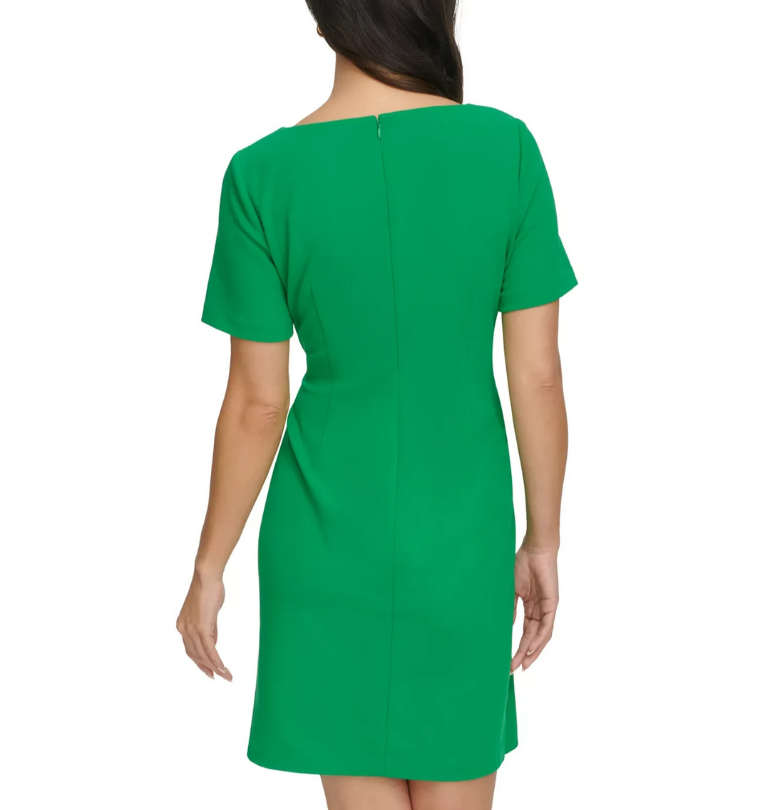DKNY Rind-Detail Faux-Wrap Sheath Dress