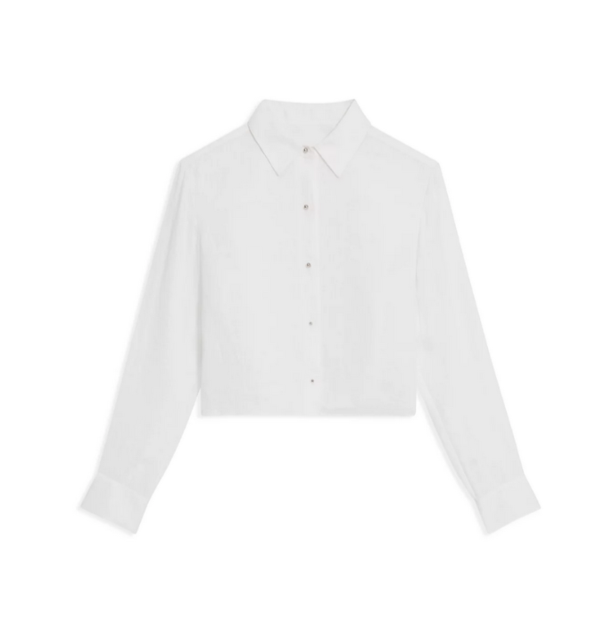 Theory Linen Cropped Shirt MSRP $195