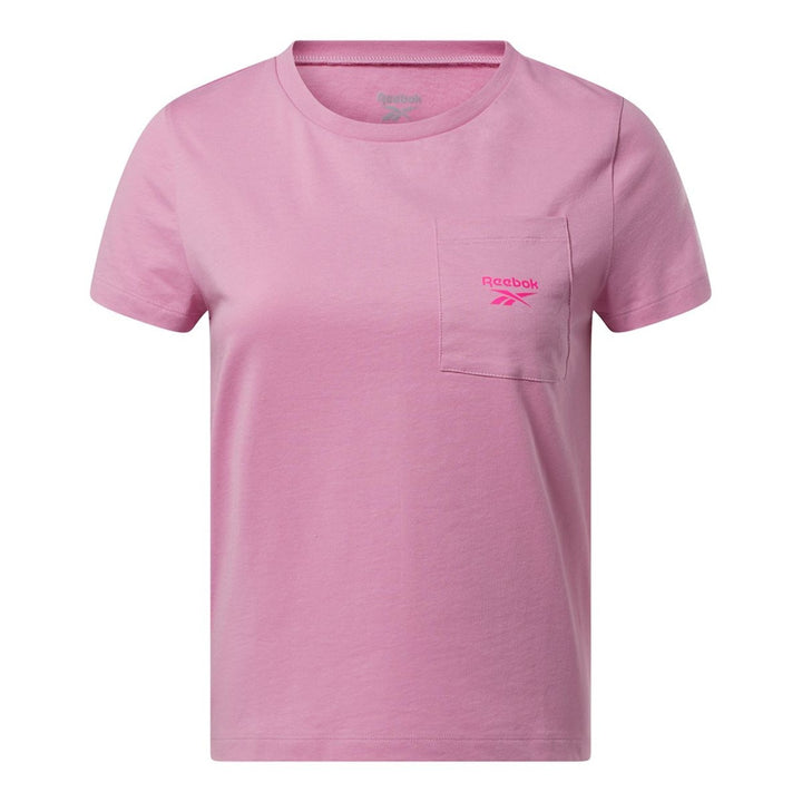 Reebok Women's Active Small-Logo Pocket Cotton T-Shirt MSRP $25