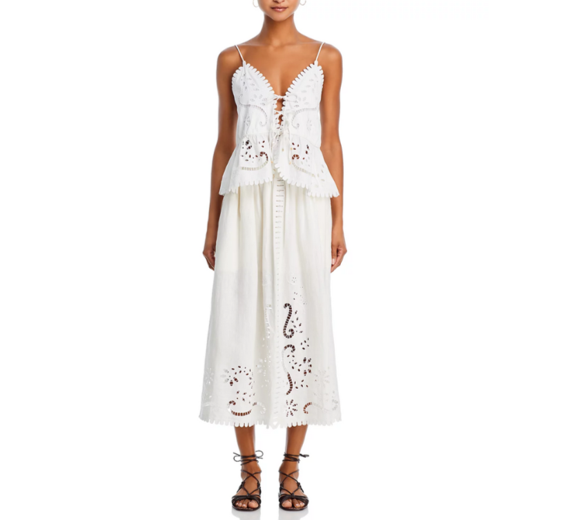 Sea Liat Embroidered Cotton Cami Top MSRP $350