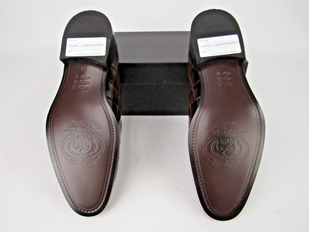 Men’s Croc Embossed Premium Leather Monk Strap Shoes – Handcrafted Size EU 41