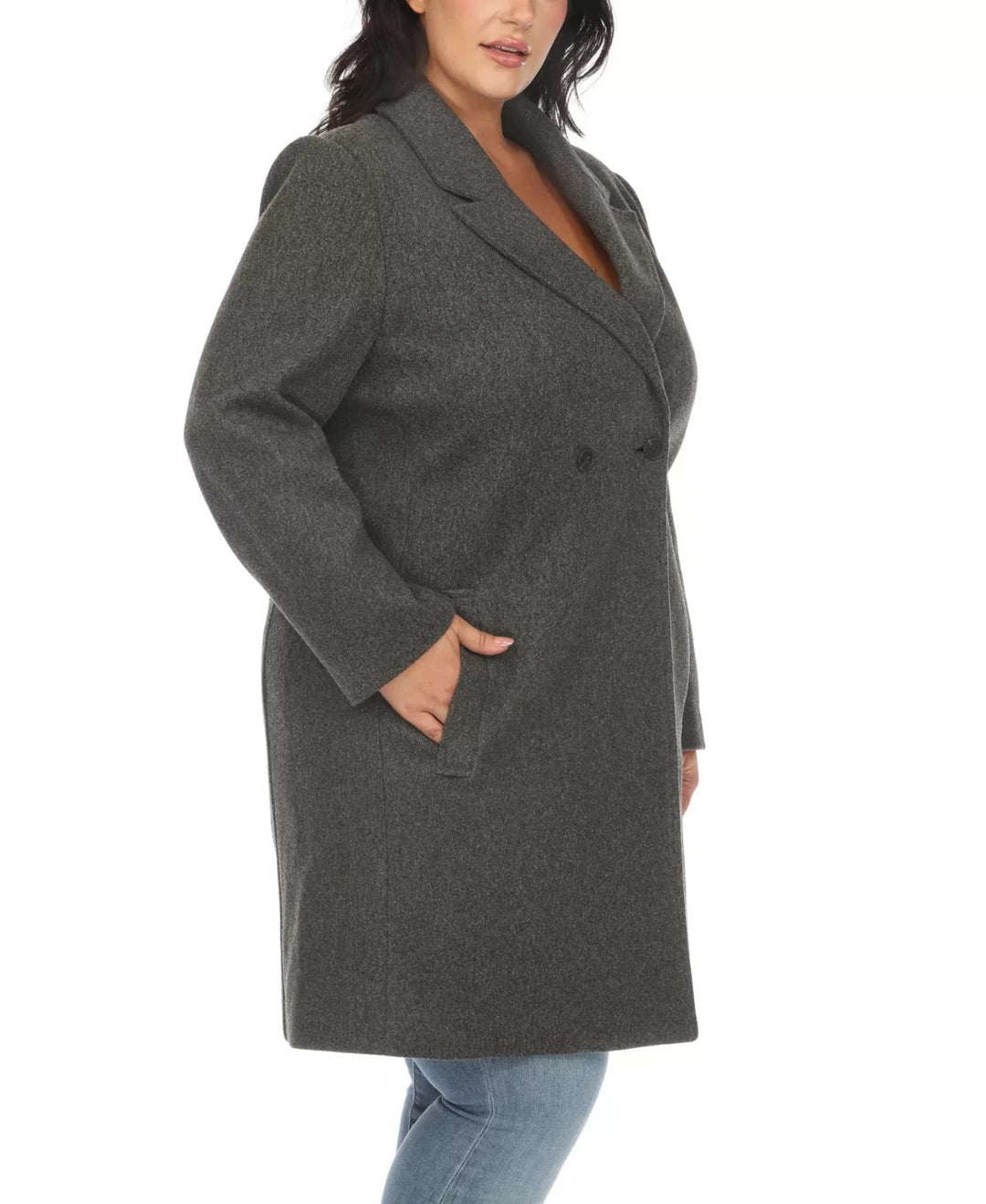White Mark Plus Size Classic Walker Coat MSRP $148