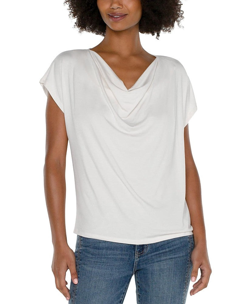 Liverpool Los Angeles Cowl Neck Dolman Short Sleeve Top MSRP $48