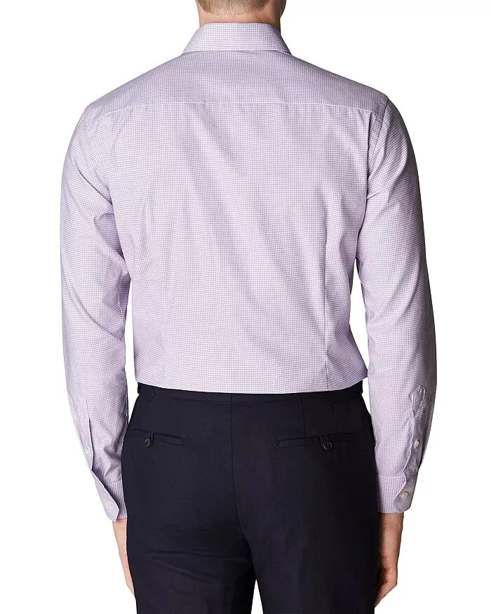 Eton Slim Fit Micro Check Dress Shirt MSRP $280