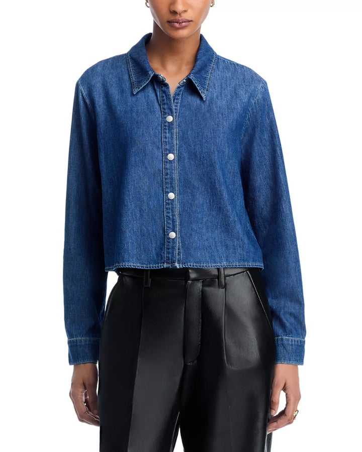 L'AGENCE Annette Denim Chambray Shirt MSRP $355