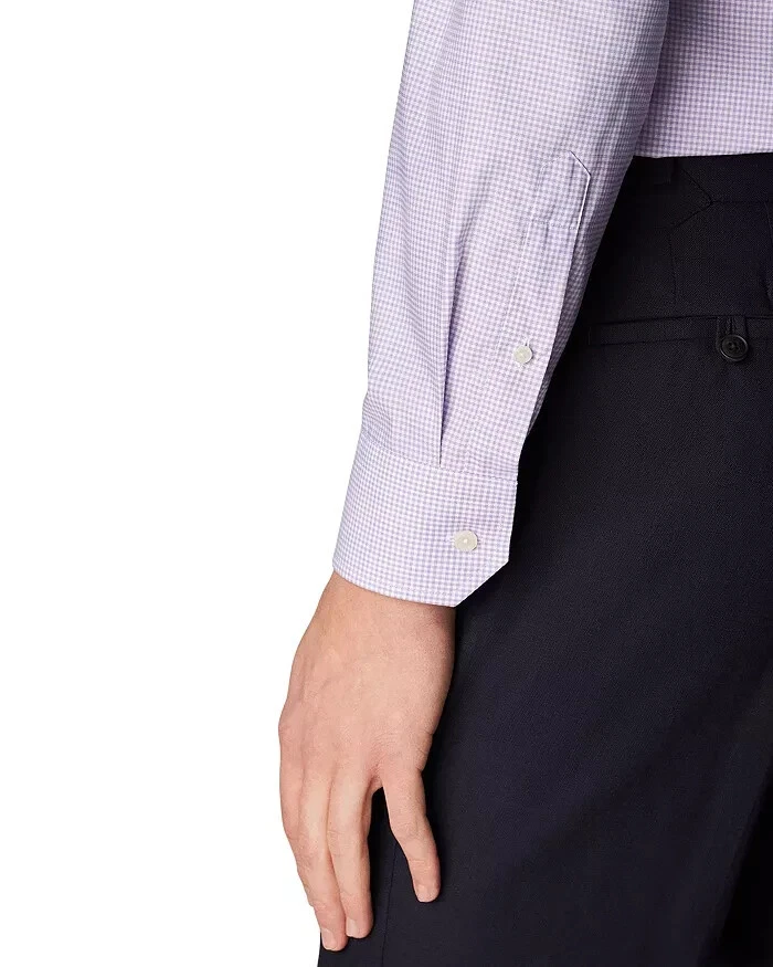 Eton Slim Fit Micro Check Dress Shirt MSRP $280