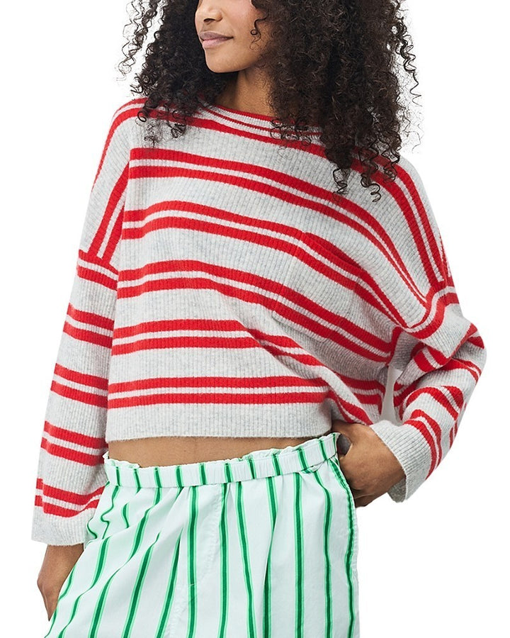 American Vintage Cropped Striped Wool Sweater MSRP $225