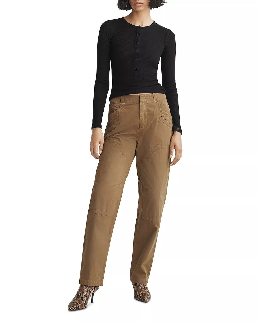rag & bone The Knit Ribbed Henley MSRP $165