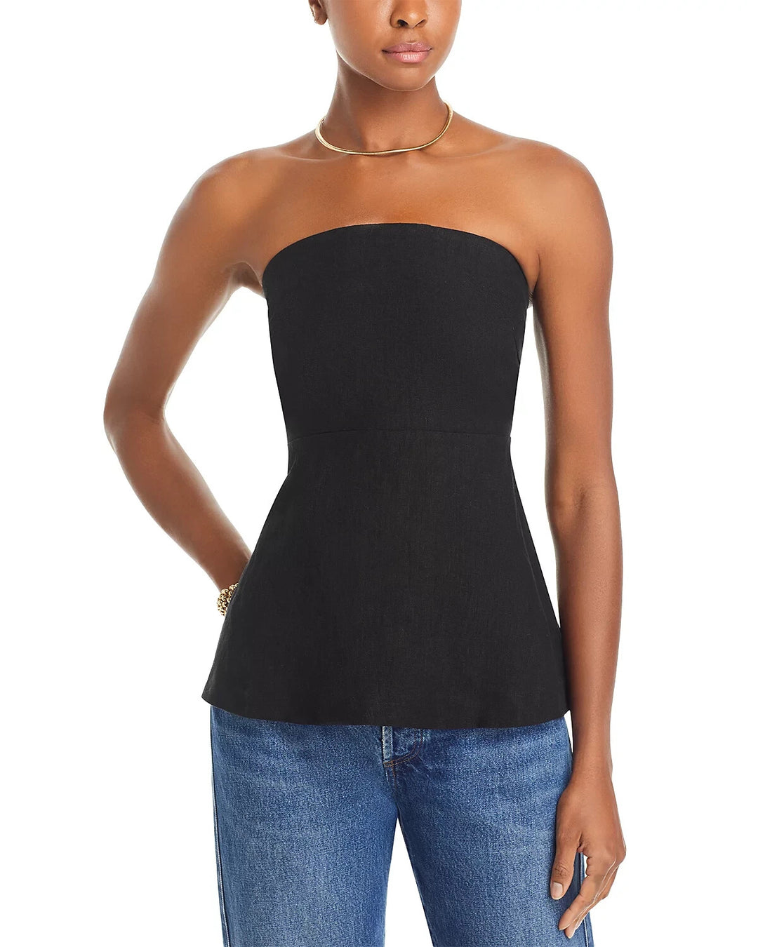 Lucy Paris Barbara Smocked Strapless Top MSRP $68