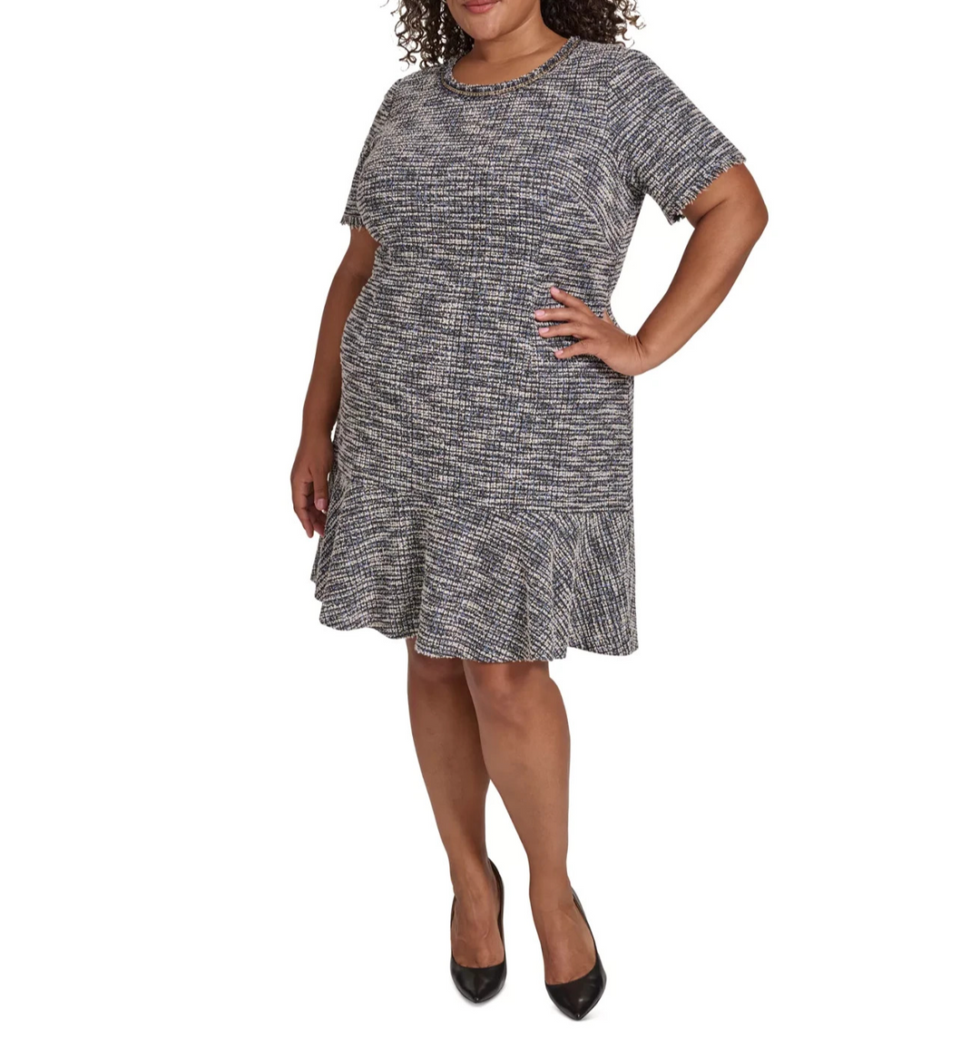 Jessica Howard Bouclé Jewel Neck Shift Dress MSRP $129