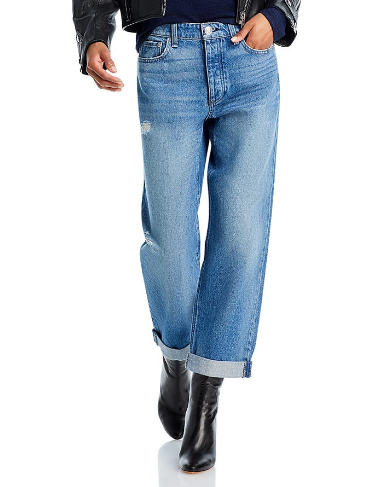 rag & bone Dre Low-Rise Cuffed Baggy Jeans MSRP $275