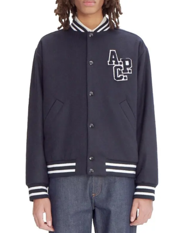 A.P.C. Micky Wool-Blend Varsity Jacket MSRP $700