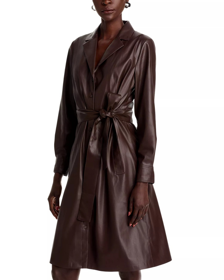 Kobi Halperin Dixie Faux Leather Shirtdress MSRP $498
