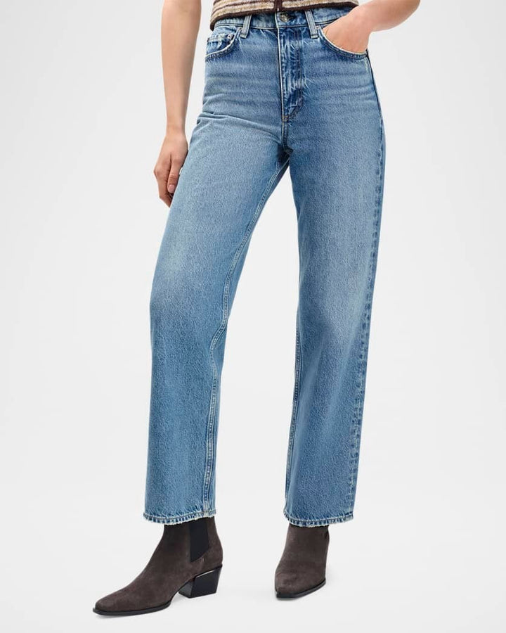 Rag & Bone Shea High-Rise Relaxed Straight Ankle Jeans MSRP $278