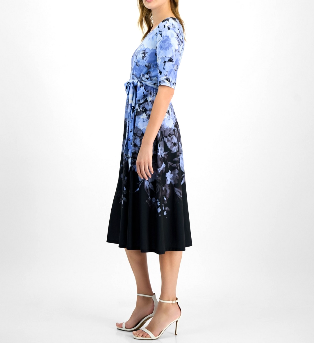 Kasper Women's Ombre Floral Fit & Flare Dress MSRP $89